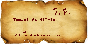 Temmel Valéria névjegykártya